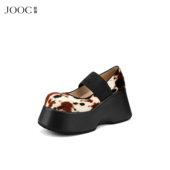原始魅力 JOOC玖诗豹纹马毛玛丽珍鞋 2025秋冬新款 时尚 厚底单鞋