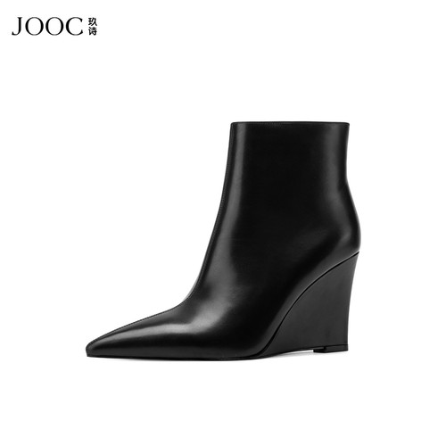 JOOC玖诗秋冬新款坡跟短靴