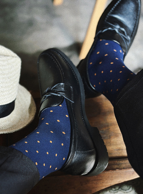 波点袜子男女ins复古长袜日系西装中筒袜美式百搭小众纯棉商务袜