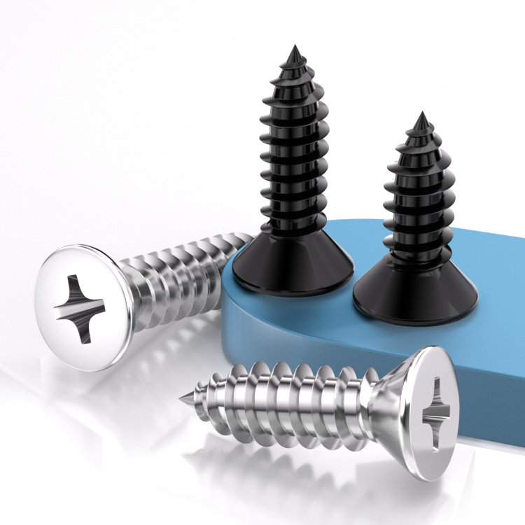 黑色316不锈钢十字沉头自攻螺丝