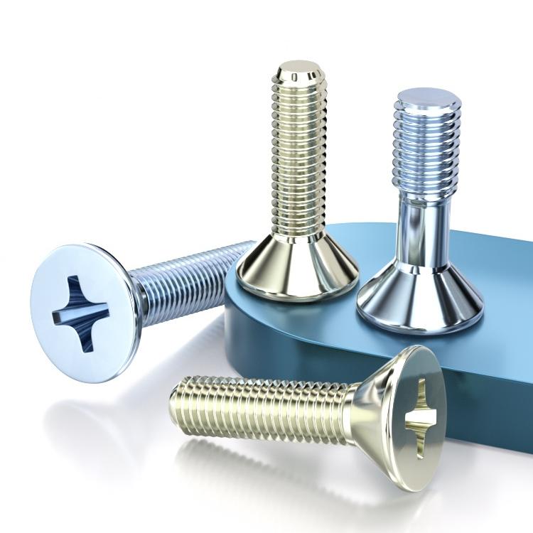 碳钢镀锌十字沉头小螺丝平头