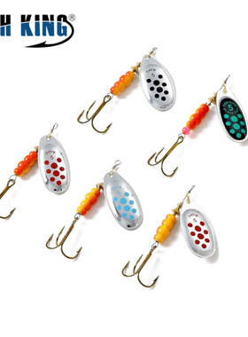 FISHKING旋转亮片路亚圆片复合亮片假饵仿生饵三本钩路亚饵跨境