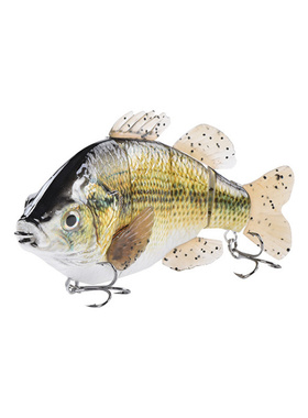 4节金属连接罗非鱼仿真鱼饵ABS塑料身体结构PVC软饵硬饵路亚饵