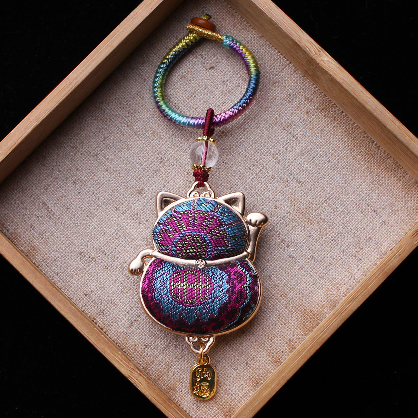 紫色招财猫成品非遗宋锦包挂件古风汉服旗袍挂饰diy配饰车钥匙坠,饰品/流行首饰/时尚饰品新,其他DIY饰品配件,淘宝优惠券,粉丝福利购,淘宝优惠卷