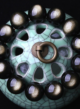 天然金曜石手链男女款佛珠耀石黑曜石手串水晶手持把玩件饰品