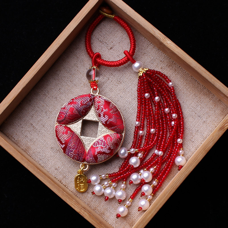 本命年非遗宋锦双面古铜钱包包挂件国风红色流苏穗子汉服钥匙挂饰,饰品/流行首饰/时尚饰品新,压襟挂件,淘宝优惠券,粉丝福利购,淘宝优惠卷