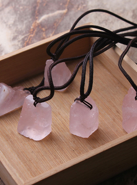 粉水晶随形吊坠原石项坠挂件