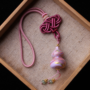 ZGJ02大漆葫芦手工编织平安结包包挂件古风汉服配饰配件扇子装 饰