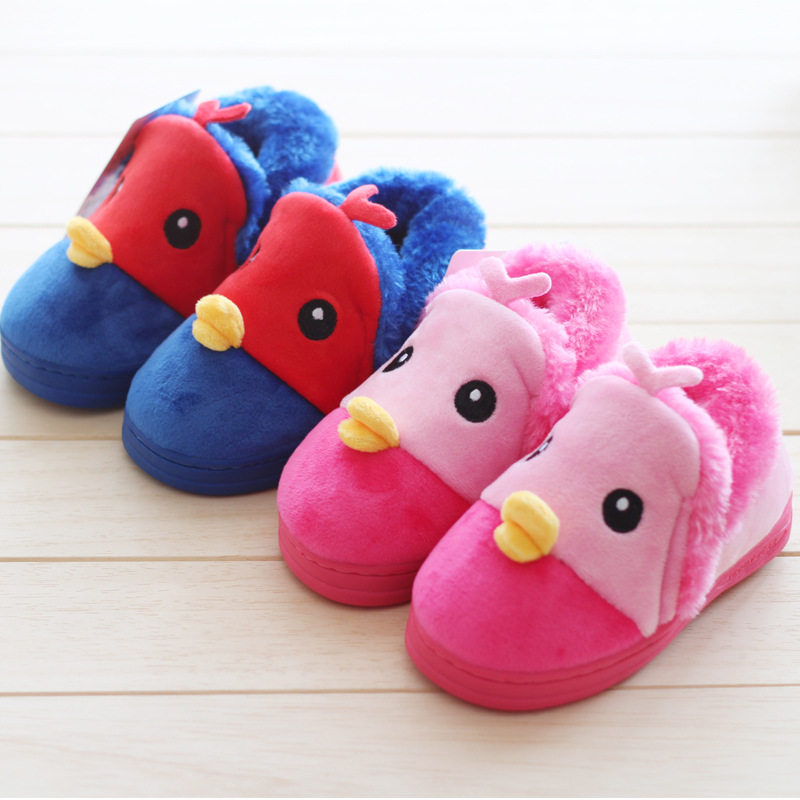 Pantoufles enfants en suède pour hiver - semelle caoutchouc - Ref 986930 Image 4