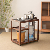 祥福步步高升移动茶桌茶台家用阳台茶水柜茶几套装 烧水壶一体柜