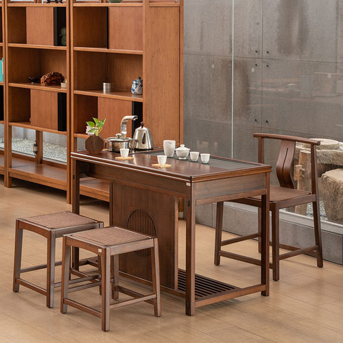 祥福声名鹊起新中式茶桌椅组合办公室茶台现代简约套装家用喝茶桌