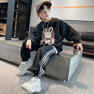 男童套装秋装2026年新款洋气中大童时髦男孩帅气春秋款卫衣两件套