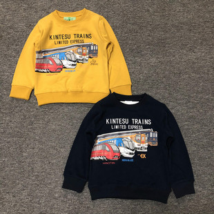 日系新干线火车系列毛圈套头纯色童装卫衣