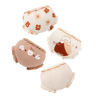 宝宝内裤女童婴幼儿面包裤三角不夹屁屁全棉100%纯棉儿童训练短裤