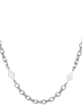 欧美跨境黑钻圆圈钛钢项链女嘻哈小众感不规则锁骨链男士饰品