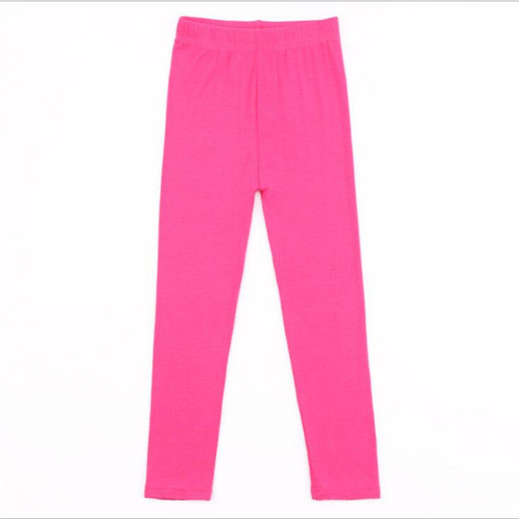 春夏款韩版儿童女童莫代尔糖果色弹力纯色打底裤九分长裤裤