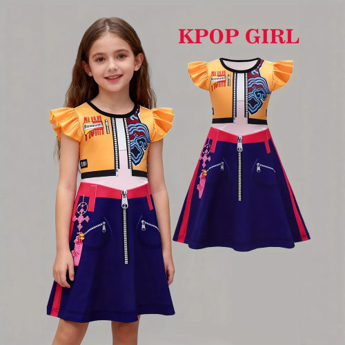 猎魔女团 K-POP明星鲁米米拉佐依cos服装zoey rumi儿童万圣节衣服