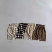 2024春夏韩版 百搭高腰水洗棉质休闲裤 婴幼儿长裤 舒适宽松直筒裤