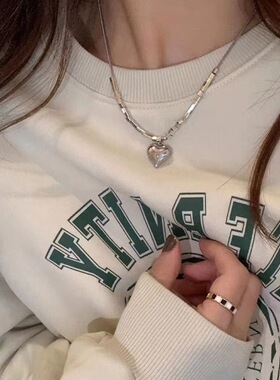 ins欧美个性圆珠小方块吊坠拼接钛钢项链男女轻奢小众时尚锁骨链