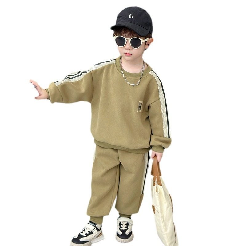 男童韩版休闲套装中小童春秋新款洋气卫衣时髦卫裤条纹帅气两件套,童装/婴儿装/亲子装,儿童运动套装,淘宝优惠券,粉丝福利购,淘宝优惠卷