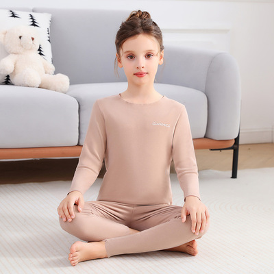 女童保暖内衣套装儿童秋衣秋裤男童中大童德绒女孩秋冬睡衣家居服