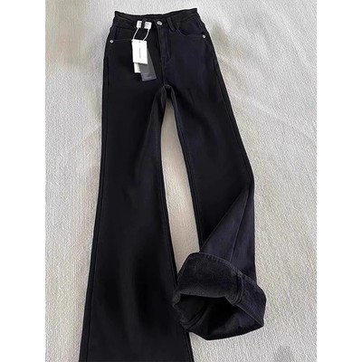 美式vibe弯刀牛仔裤男款秋冬加绒