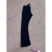 显瘦直筒微喇长裤 回手掏黑色柳叶弯刀牛仔裤 高街修身 美式 子 男女款