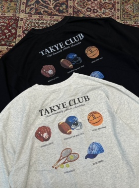 Takye24SS 美式运动元素后背印花凉感透气短袖Tee