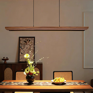 观月饭厅吊灯轻奢现代茶室简约岛台吧台餐桌高端一字长条灯具