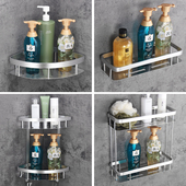 卫生间浴室角架免打孔厕所太空铝置物架墙面壁挂式 洗手间收纳架