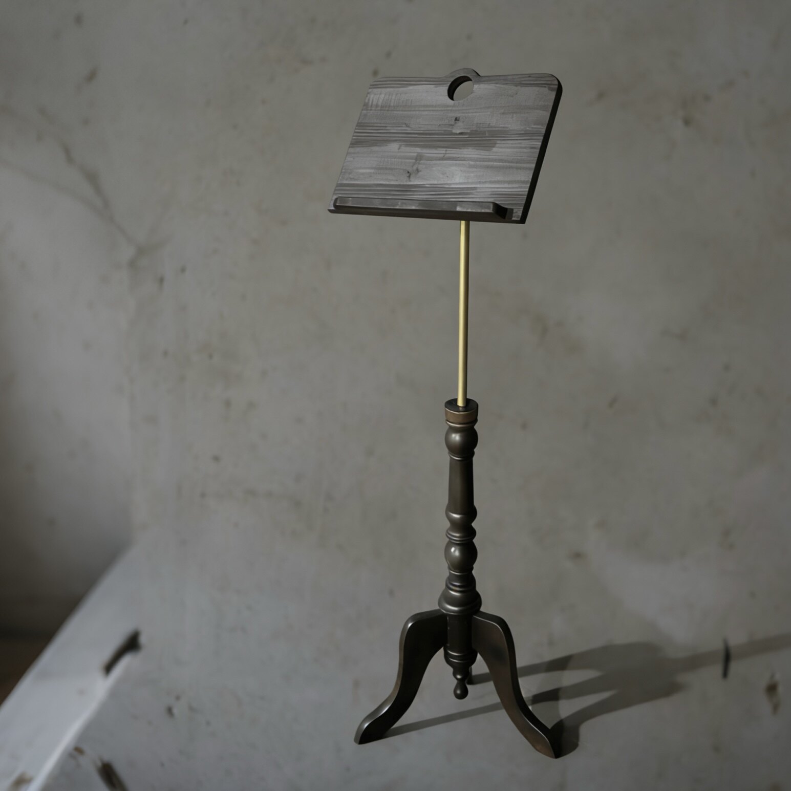 中古侘寂琴谱复古铜杆实木唱诗台菜单广告牌落地立式装饰展示支架