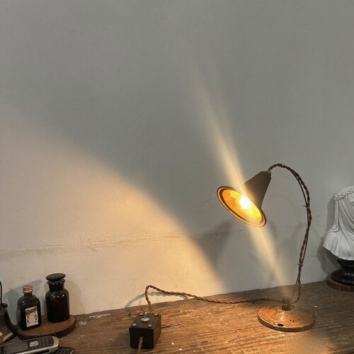 古典日系诧寂禅意泡茶室道具金属手工做旧器具咖啡厅怀旧摆件台灯