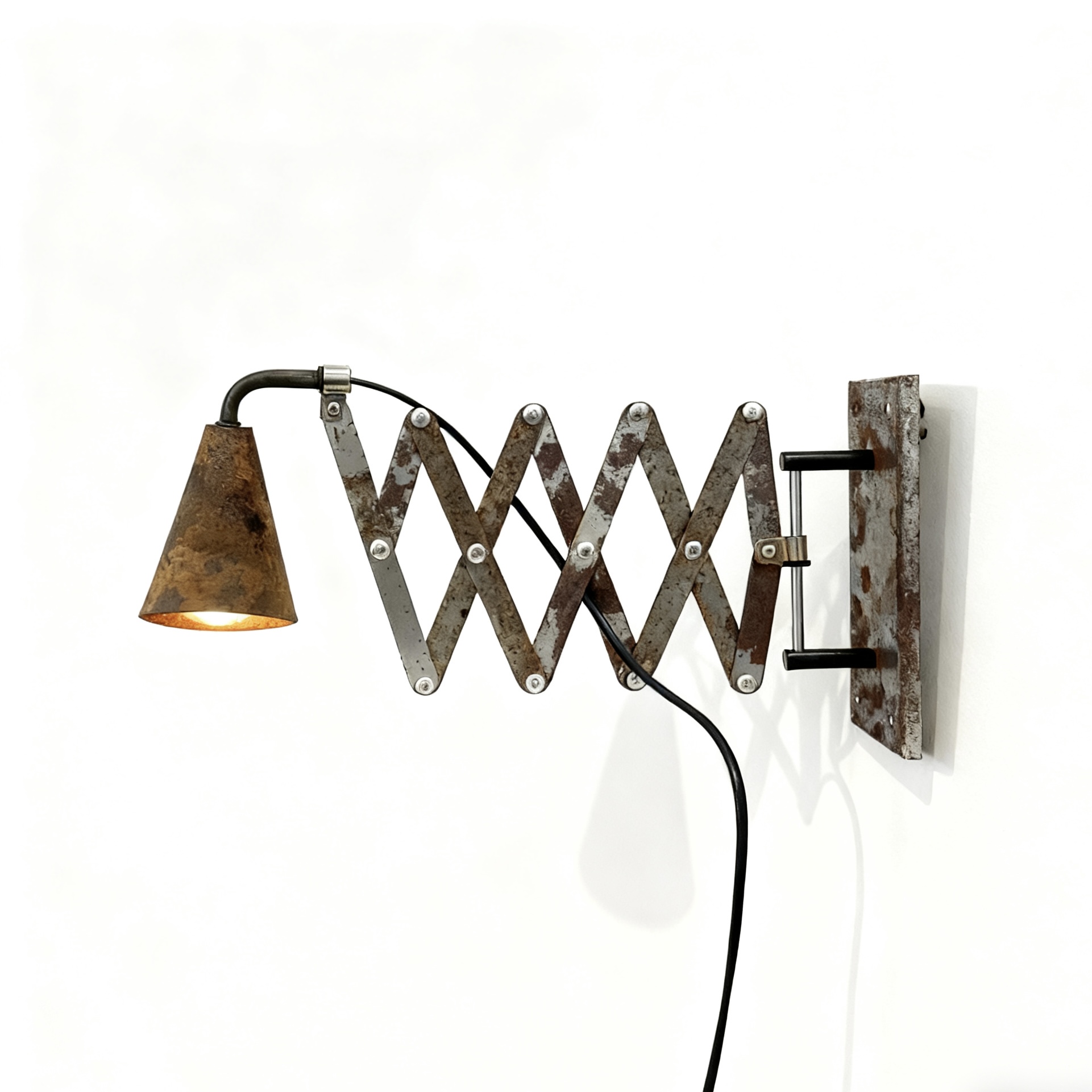 中古工业风折叠剪刀民宿咖啡厅酒吧氛围生锈做旧长臂走廊美式壁灯