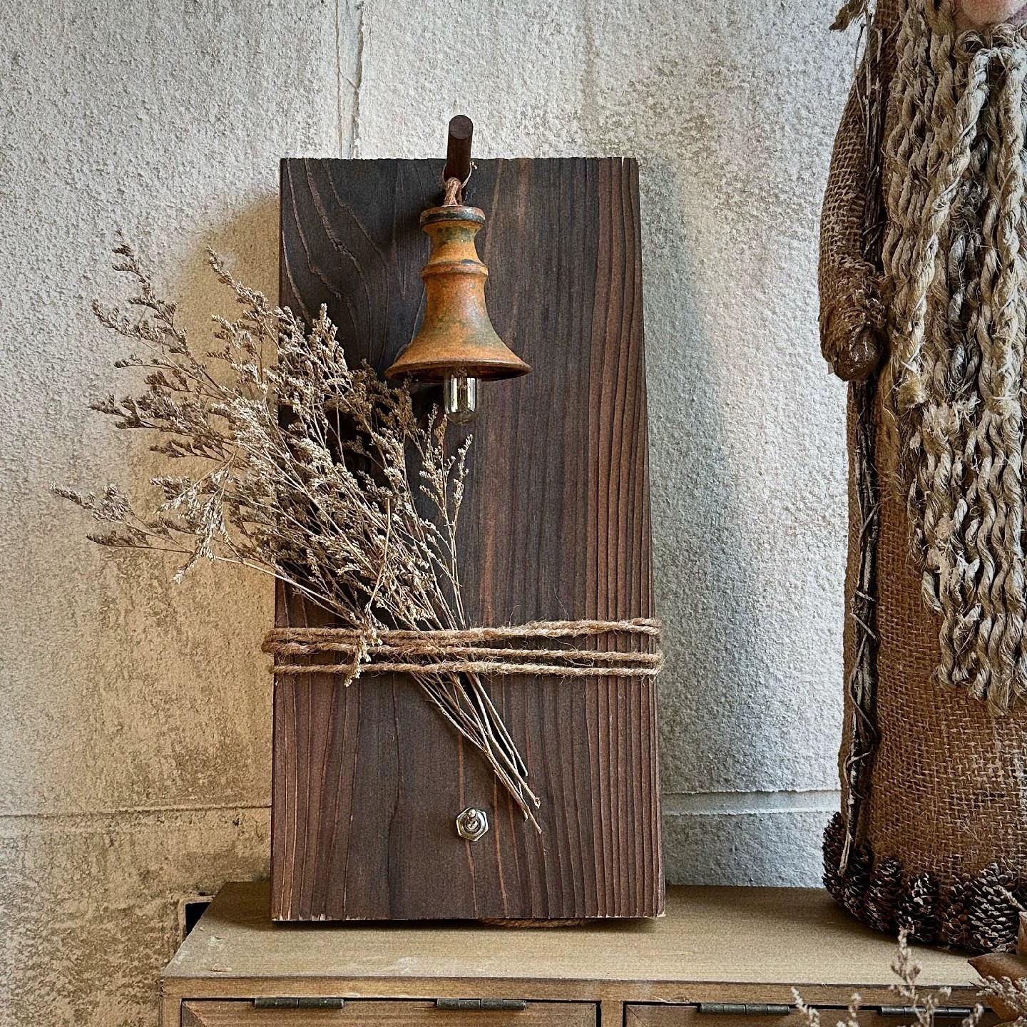 中古手作做旧侘寂复古客厅卧室床头玄关美式软装民宿咖啡厅木板灯