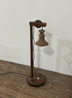 古典日系诧寂禅意泡茶室道具实木手工做旧器具咖啡厅怀旧摆件台灯