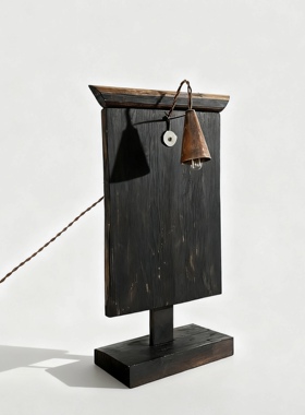 日式实木招牌桌面生锈做旧菜单老木头中古杂志复古报刊阅读台灯架