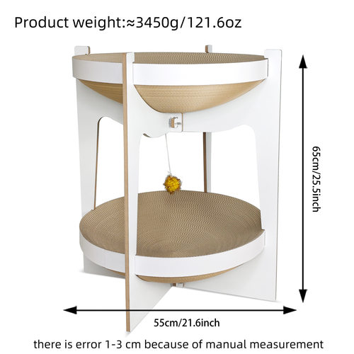 双层猫盆猫抓板 线锯bb楞 55cm*55cm*65cm 单层承重10斤 顺丰