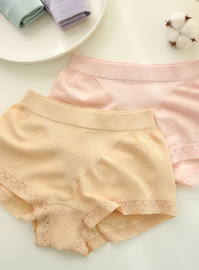 有致内裤女士弹力棉质面料中腰提臀短裤蕾丝性感无痕内衣三角裤头