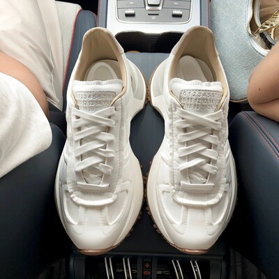 马橘家老爹鞋情侣款阿甘鞋厚底真皮运动鞋德训鞋百搭男女款小白鞋