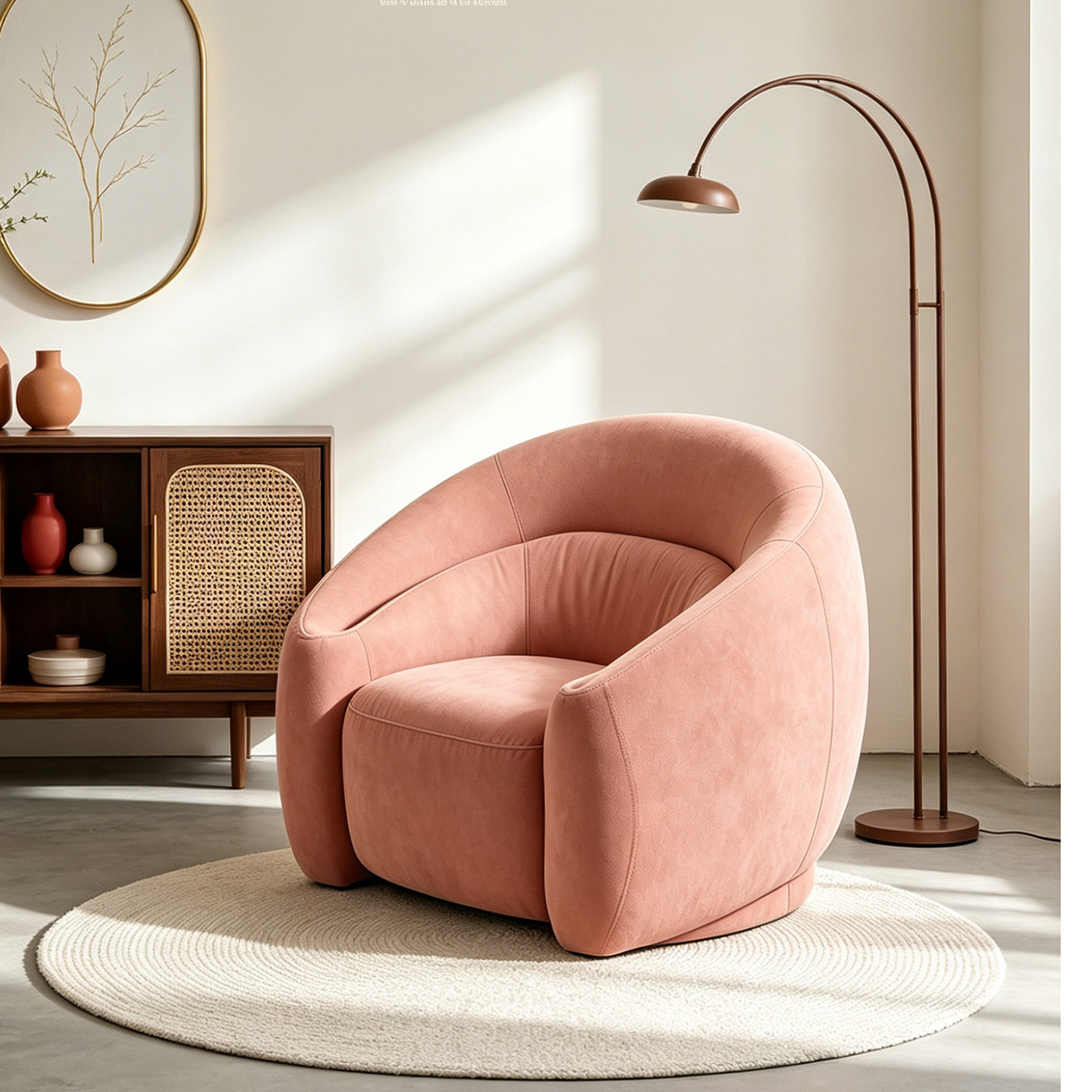 法式简约现代休闲家用客厅阳台纯色设计师卧室磨沙单人沙发抱抱椅