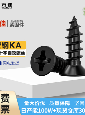 黑色KA沉头自攻螺丝平头自攻螺丝小螺丝平头十字螺丝自攻螺钉大全