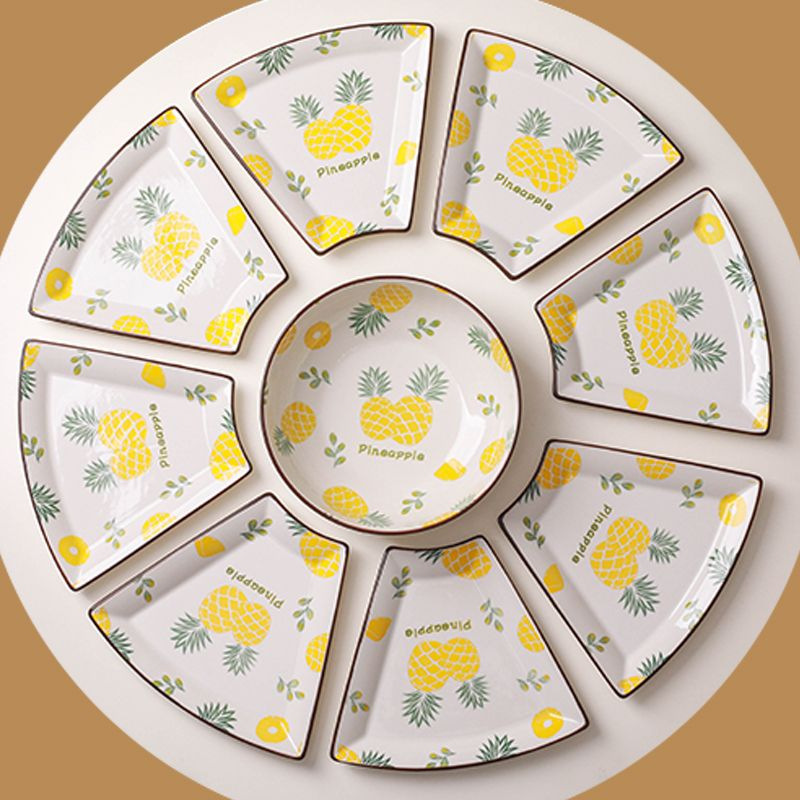 网红创意年夜饭餐具拼盘家用菜盘鱼盘套装组合团圆餐盘陶瓷盘子