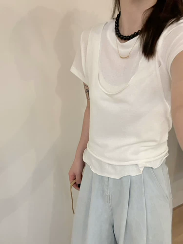 Защитная юбка, комплект, футболка, французский стиль, в западном стиле, короткий рукав