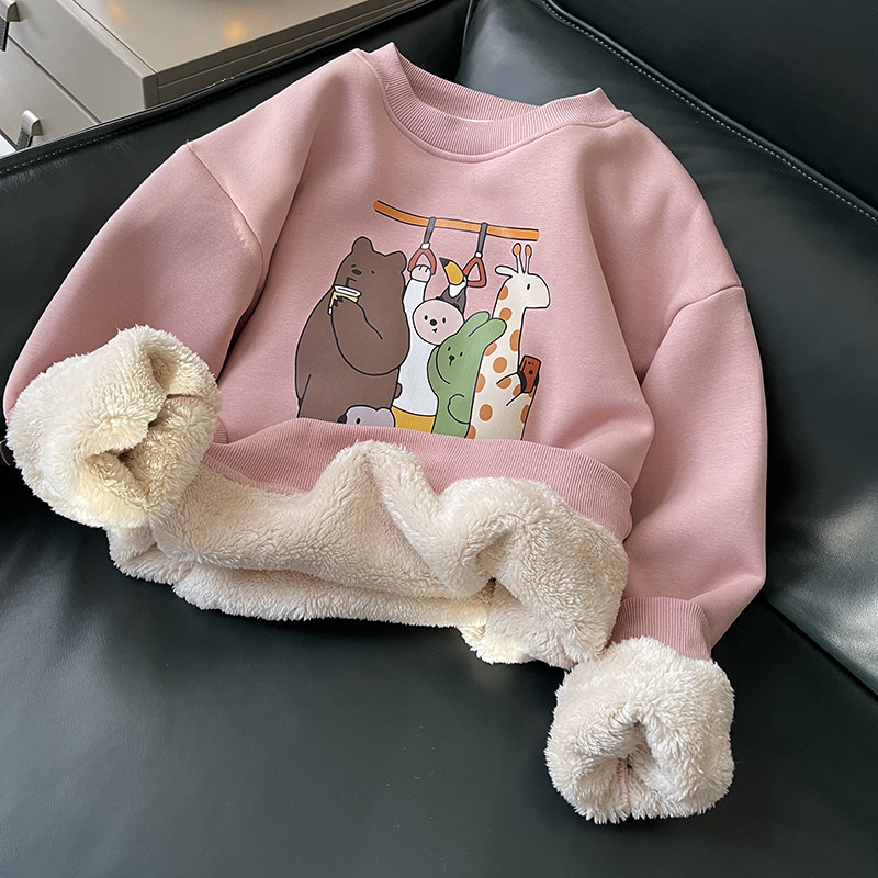 加绒加厚保暖无帽卫衣