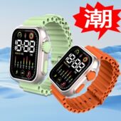 炫酷彩屏手表防水钟简约初中学生迷你电子表数字夜光多功能时钟表