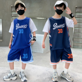 儿童篮球服套装 透气速干运动球衣中大童男孩运动训练服潮 男童夏季