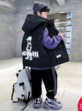 男童秋冬加绒套装儿童卫衣三件套