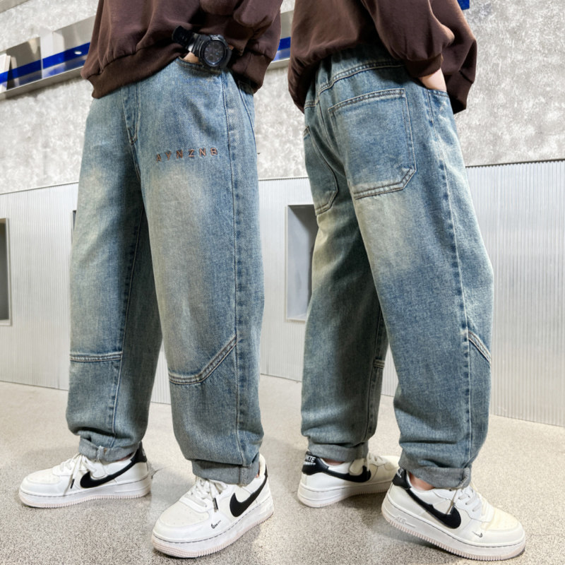 男童牛仔裤春秋新款儿童春装潮酷直筒裤子中大童男孩宽松休闲长裤,童装/婴儿装/亲子装,儿童牛仔裤,淘宝优惠券,粉丝福利购,淘宝优惠卷