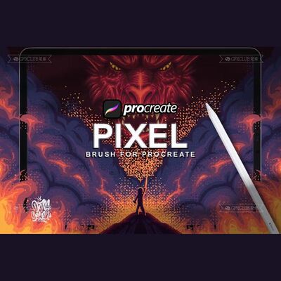 Procreate像素风格10款插画创作iPad绘画工具画师必备资源笔刷包