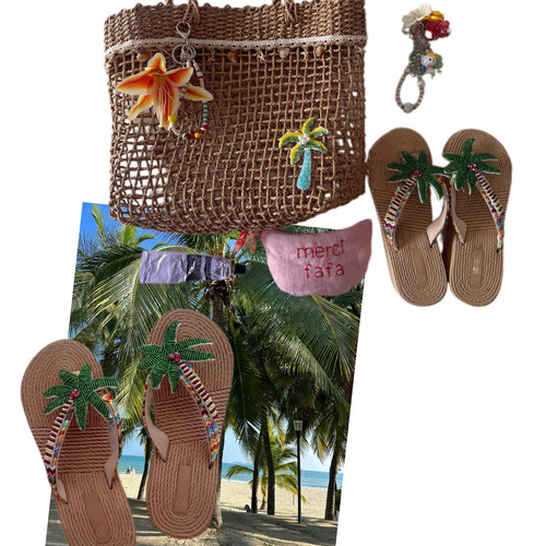 日光欲海边人字拖夏日度假风沙滩凉拖鞋女夏季外穿手工厚底凉鞋